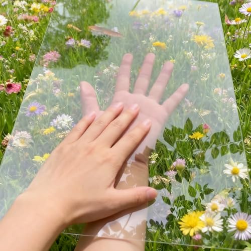 1mm Feuille de Souple, 50cm Largeur Transparent Plaque Polycarbonate Serre Jardin, Panneaux Panneau de Toit en Fibre de Verre pour Auvent Extérieur Carport...