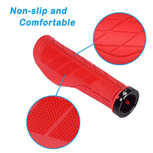 SOLODRIVE Ergonomic Design Mountain Bike Grips, Comfortable Bicycle Handlebar Grips, Single Lock-on and Non-Slip MTB Handle - Image 4