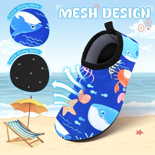 Image of Kids Boys Girls Swim Water Shoes, Toddler Kids Swim Water Shoes Non-Slip Quick Dry Beach Shoes,Barefoot Sports Shoes Aqua Socks for Beach Outdoor Sports
