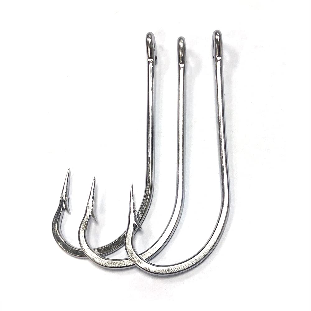Long Shank J Saltwater O'shaughnessy Stainless Steel Fishing Hooks for Freshwater Saltwater Fishing