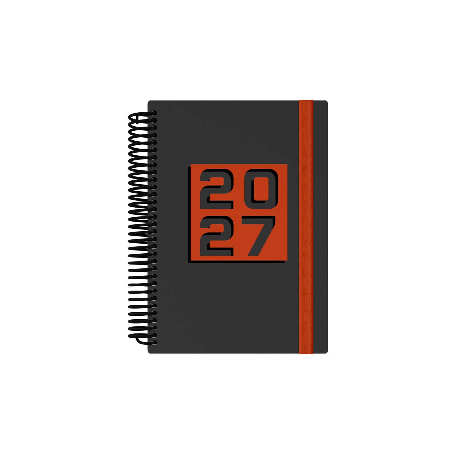2027 Calendar Year Planner - 12 Month A5 Day-to-Page Diary - Hard Cover in Orange - Collins Debden Delta Range (FP51.44-27)