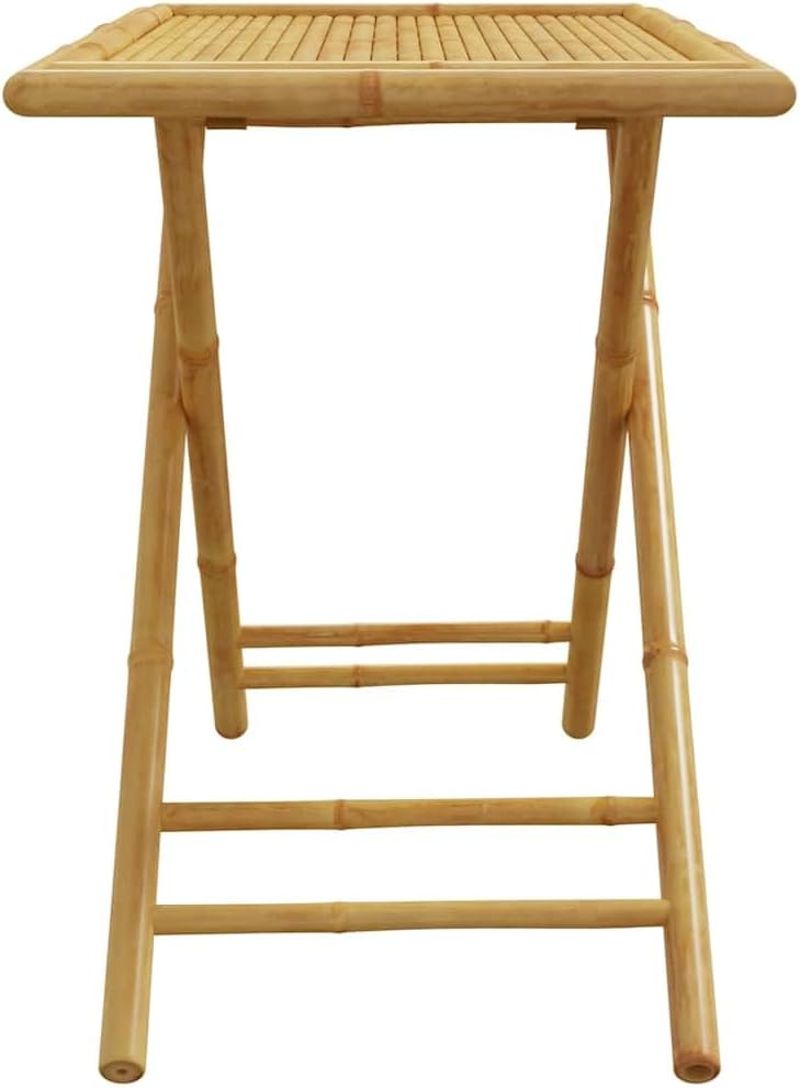 Folding Garden Table Natural Bamboo Patio Table Small Bistro Table Outdoor Patio Table 43.3 in x 21.7 in x 29.5 in for 2-4 People Patio Side Table