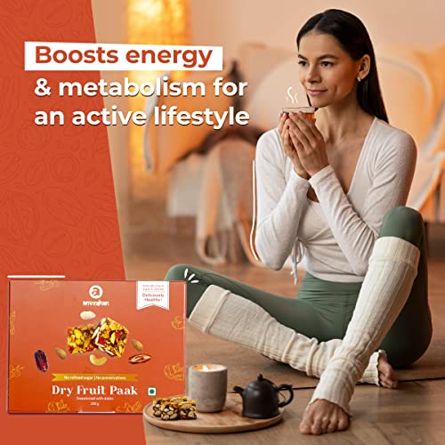 Image of Anveshan Dry Fruit Paak Holi Hmaper - 350gm | Super Healthy Holi Hamper for Gifting | Sugar Free | 100% Natural | Made Using Dates, Nuts, A2 Desi Cow Ghee