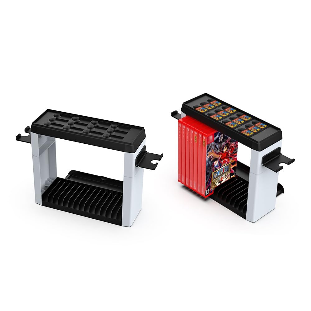 Dobe TNS-2113 Switch Games Organizer Holder e dock di ricarica per Nintendo Switch e Switch OLED Joy-Cons/Original Switch Pro Controller, Charge 4 Joycons, 2 Pro Controller, Switch Rack Stand