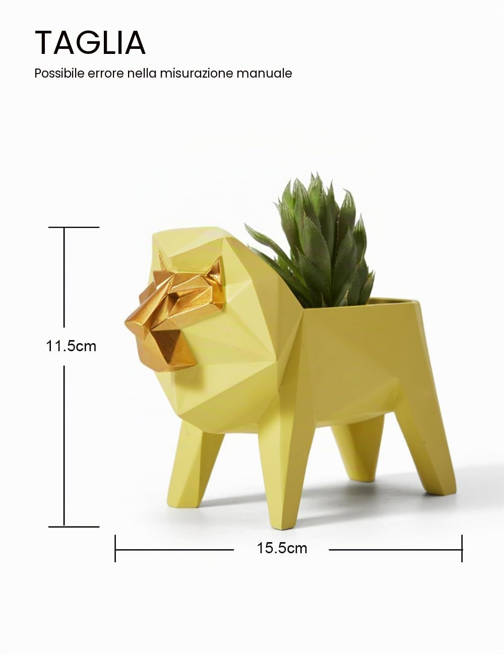 HAUCOZE Leone Vaso Piante Animale Contenitore Moderna Decorazione 15cm | Resina Conservazione per Piccoli Oggetti,Vaso per Fiori Cactu Succulente Scultura Regalo per Famiglia Amanti