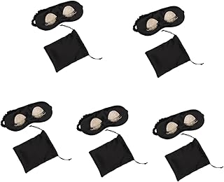 فوميز. اقنعة نوم للرموش مكونة من 5 قطع من قناع العين الحريري المقلد المحمول اثناء السفر، اقنعة العين للنوم