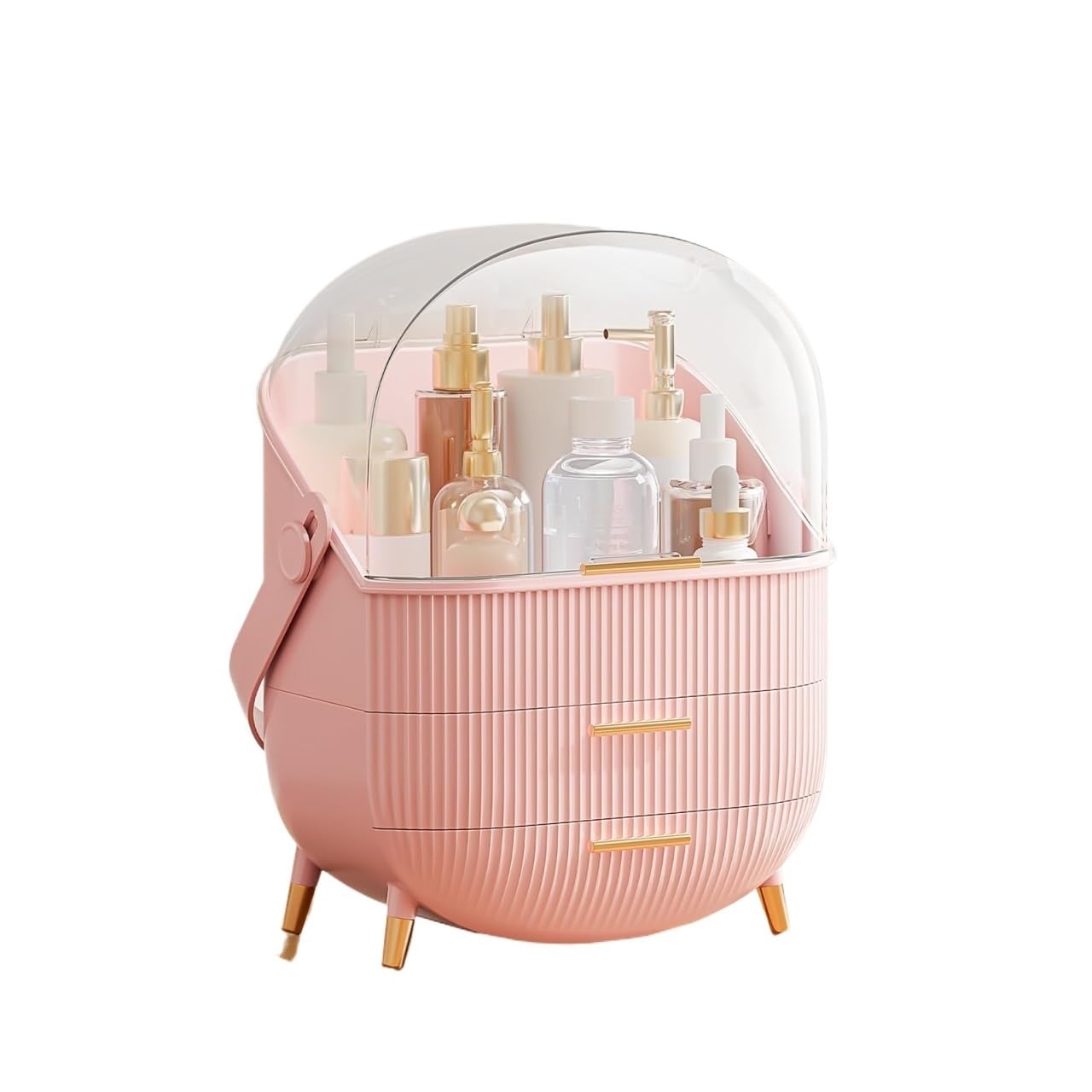 Organizer Trucchi Organizzatore for cosmetici con coperchio, impermeabile, for vanità, contenitore portatile for(Pink)