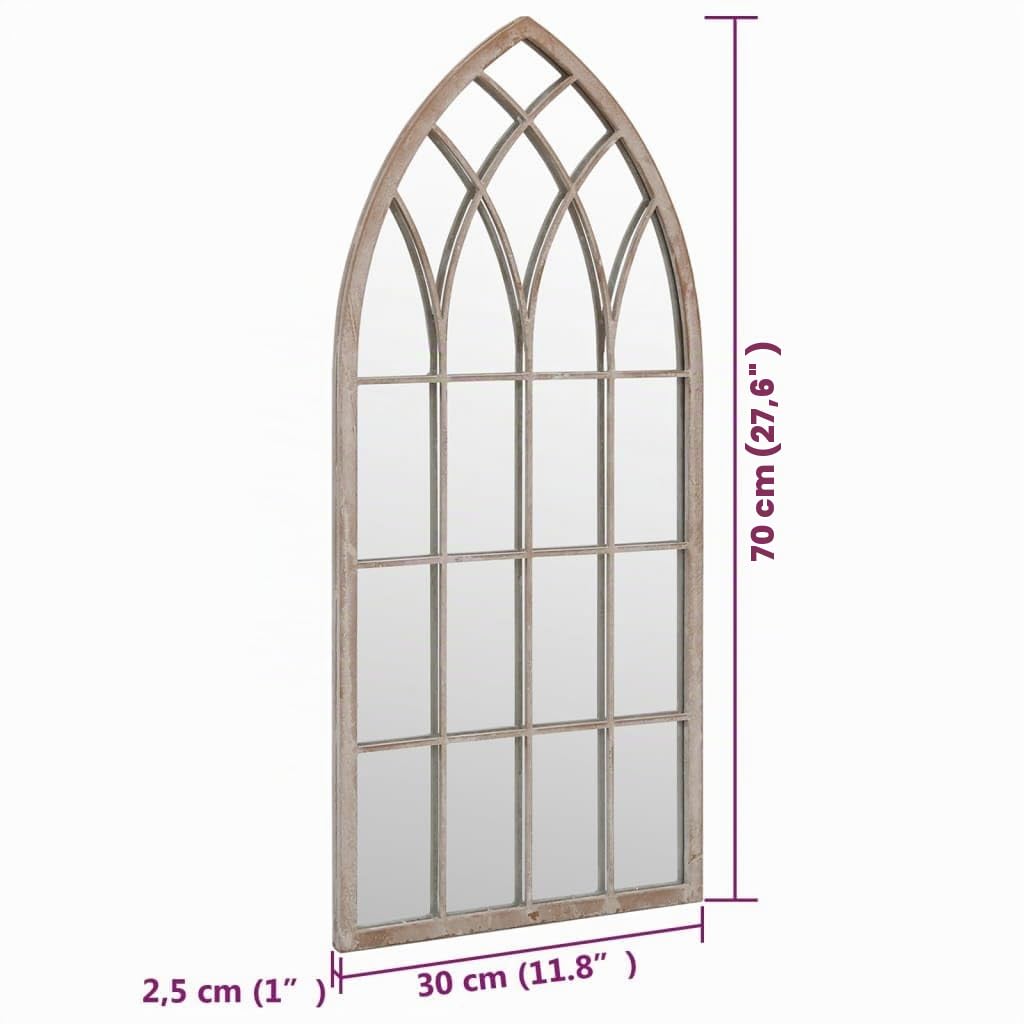 vidaXL Miroir de Jardin Sable 70x30 cm Fer pour Utilisation extérieure