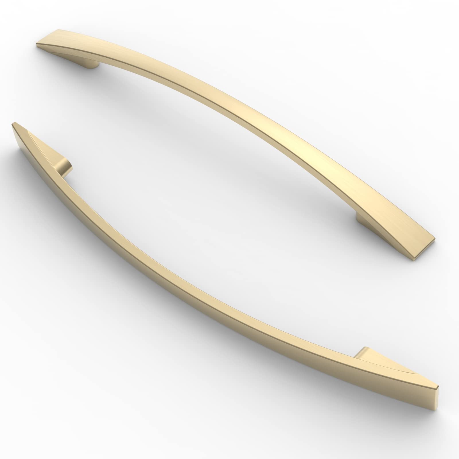 FURNIWAREPack of 5 Cabinet Pulls, Zinc Alloy Drawer Pulls, Hardware Modern Kitchen Cabinet Door Handles, for Kitchen and Bathroom Cabinets Cupboard, Brass-160mm(6.3 Inch) Hole Center