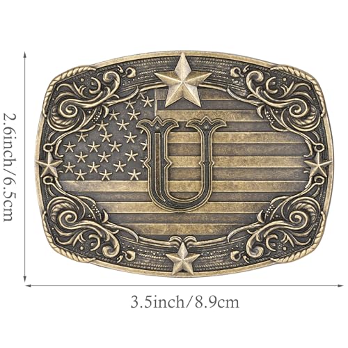 Image of Western Belt Buckle for Men Women Initial Letter A to Z Cowboy Belt Buckle Texas Buckle hebillas vaqueras para hombre