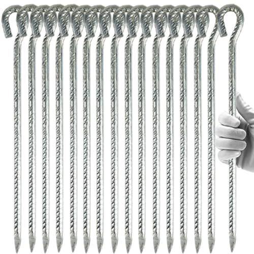 Piquets d'armature en acier galvanisé de 40,6 cm robustes pour sol dur