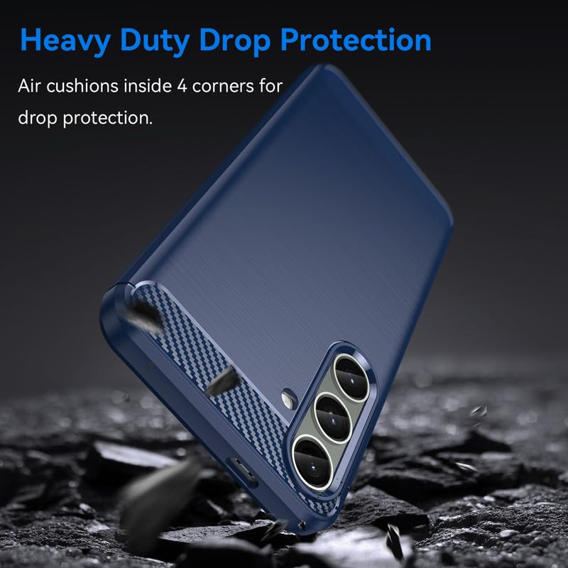 Image of Hybrid Carbon Fiber Back Case for Samsung Galaxy S24 Plus / S25 Plus (Blue)