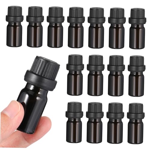 iplusmile 20 piezas Botellas de Vidrio para Aceite Esencial Reutilizables con Cuerpo Transparente para Viaje y Uso Cosmético Diario