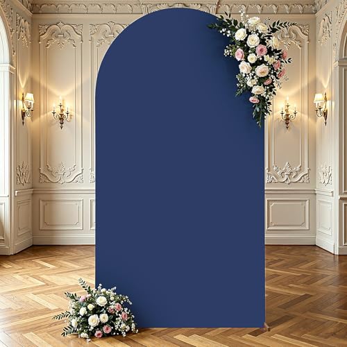 Navy Blue Arch Cover, 7.2FT Arch Backdrop Cover, Spandex Arch Covers Stretchy Backdrop for Wedding Baby Shower Birthday Party Banquet Graduation Bridal Photo Arch Cover by Besutolife - Used condition - Image 7