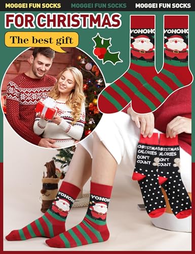Image of MOGGEI Funny Socks for Men Women Fun Cozy Crazy Novelty Fashion Breathable Printed Cotton Boot Socks