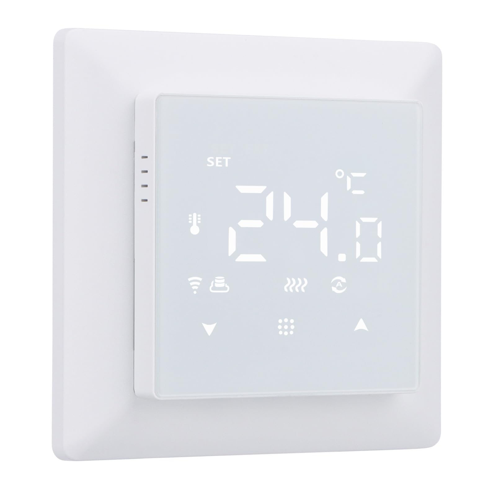 Wengart Termostato WG511 con Control por WiFi,Modos de Calor y frío, detección de Apertura de Ventana Ajustable, Compatible con Alexa y Google Home,Funciona con calefacción por Suelo Radiante
