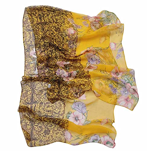 Pokeedioty Scarfs for Women Lightweight Fashion Floral Pattern Sheer Scarfs Shawl Wrap Scarves2