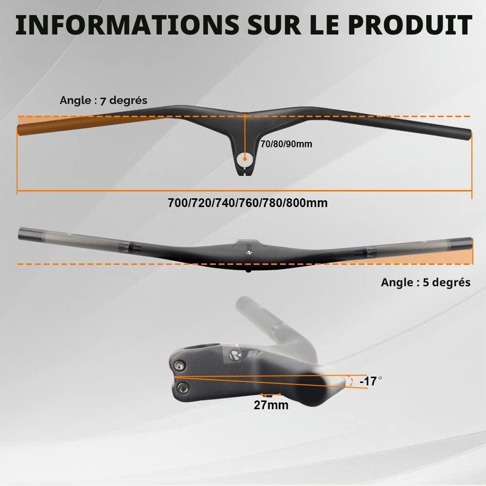 RXL SL guidon de velo cintre vtt carbon accessoire vtt cintre vtt carbon releve vtt accessoires cintres velo 780mm 90mm