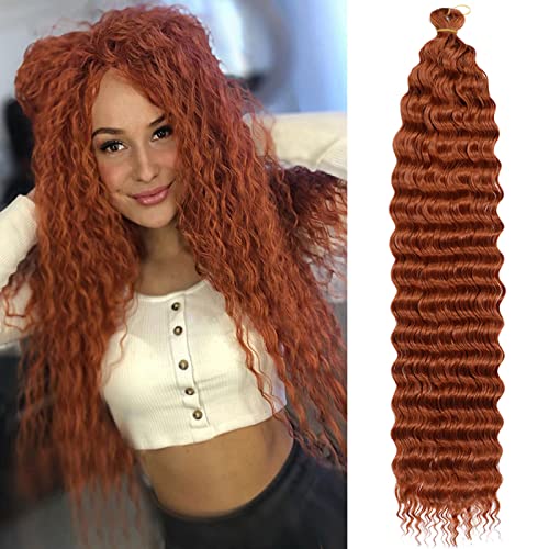 5-Packs Ocean Wave Crochet Hair 30 inch Deep Wave Crochet Hair for Black Women Long Hair Synthetic Braids Hair Extension Deep Wave Passion Twist Hair(125g/Pack，#350)