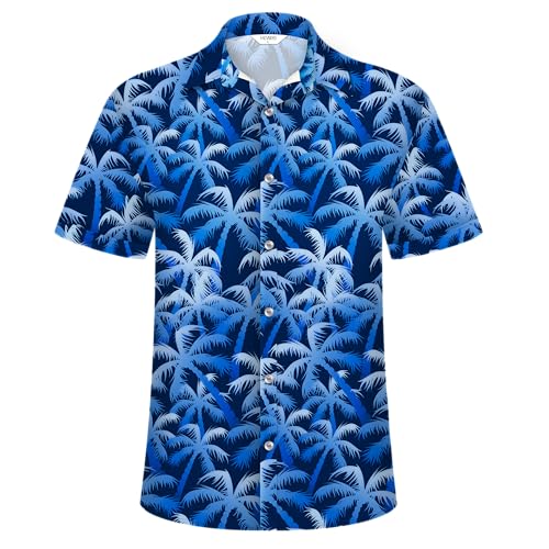 Image of Hawaiian Shirt for Men Tropical Shirts Summer Beach Button Down Short Sleeve Luau Aloha Floral Cruise Vacation Outfit 2026