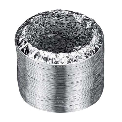 Image of ClickNest 100mm (4 Inch) Flexible Exhaust Duct Pipe - PVC Aluminum Air Vent Hose for Kitchen, Bathroom, Fan System - 10ft Long
