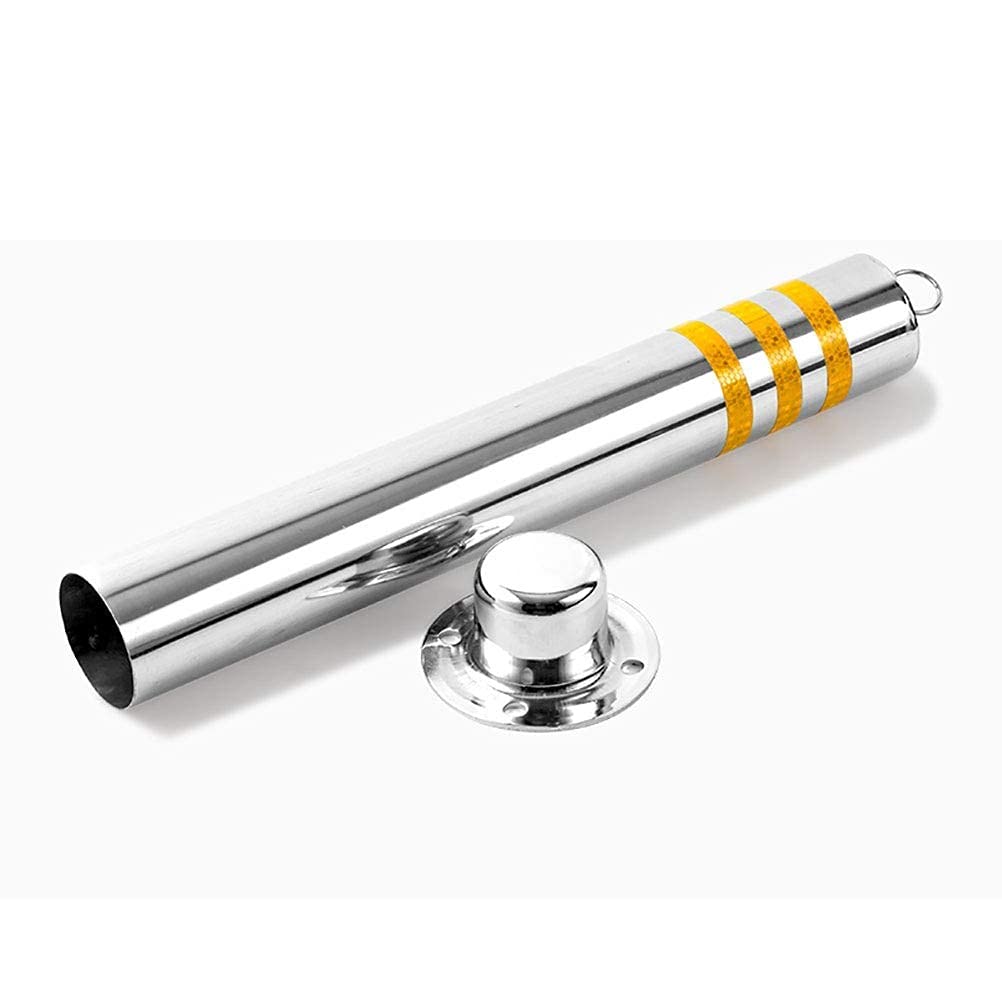 WDSOPK Driveway Bollards with Hanging Ring, Safety Barrier Bollard with Reflective Tape, Easy Installation Parking Post