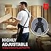 NoCry Woodworking Apron for Men — Reinforced Pockets with Metal Rivets, Magnetic Holder & Leather Tool Loops — Shop Aprons for Men with Cross-Back Straps, Non-Slip Shoulder Pads & Quick-Release Buckle