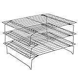 rejilla para enfriar reposteria MULTIFUNCIÓN: la rejilla de enfriamiento es un gran elemento esencial en la cocina, muy aplicable para enfriar pasteles, hornear carne y aves, deshidratar carne de cerdo / cecina, drenar grasa y agua, etc.