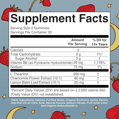 MaryRuth Organics Sleep Gummies | Sugar Free | NO Melatonin | L Theanine | Lemon Balm Leaf | Chamomile | Vitamin B6 | Relaxation & Sleep Support | Stress Relief | Vegan | Gluten Free | 60 Count - Image 3
