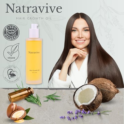 Hair Growth Oil by Natravive 100% Natural with Rosemary Oil To Promote Follicle Growth, Biotin, Argan, Caffeine, Coconut and Lavender Oil to Nourish and Thicken all Hair Types - Image 5
