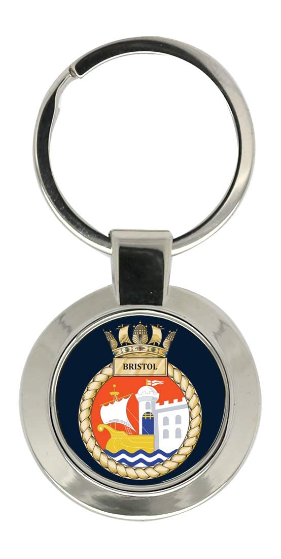 Giftshop Uk Unisex Silver Coloured Metal Hms Bristol, Royal Navy Key Ring
