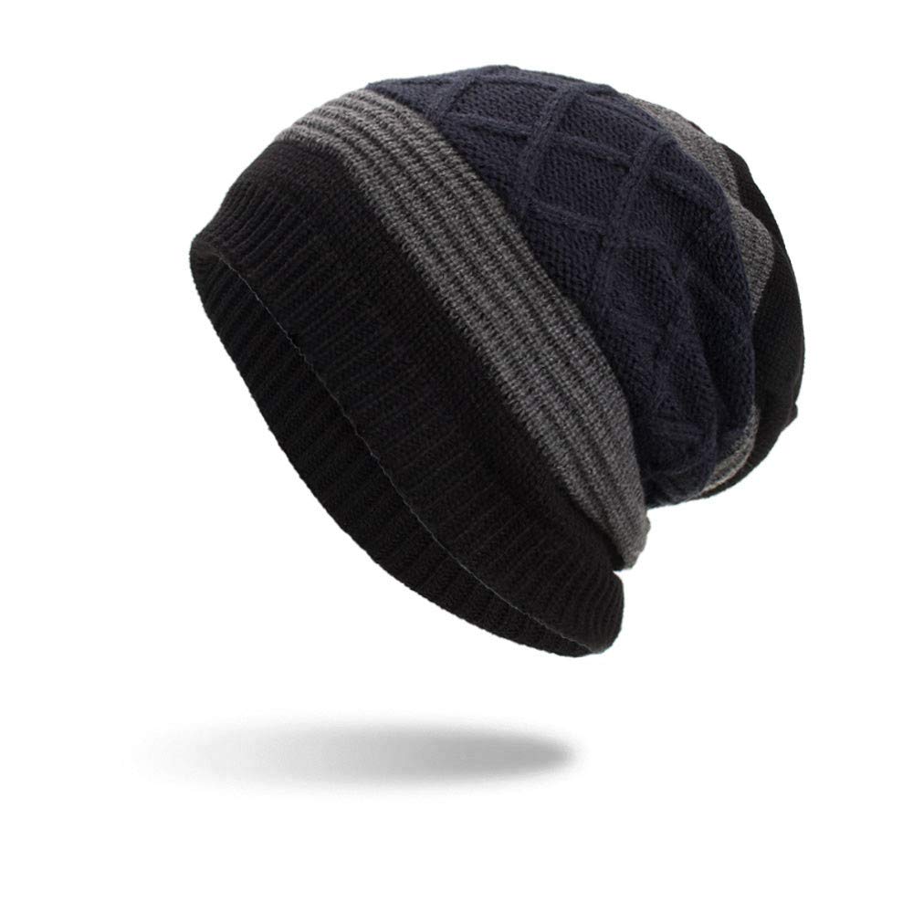 Zimowa Ciepła Czapka Damska Męska Ciepła Czapka Do Noszenia Szydełkowa Czapka Zimowa Z Wełnianymi Czapkami Męski Polar/Black/One Size