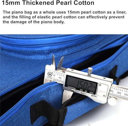 Image of Canvas Ukulele Case 15MM Heavy Sponge Padding Waterproof Dustproof Shockproof Ukulele Bag for Concert Soprano Tenor Ukulele, Blue