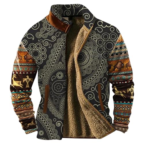 Veste de travail pour homme aztèque et boutonnée chaude pour l'hiver