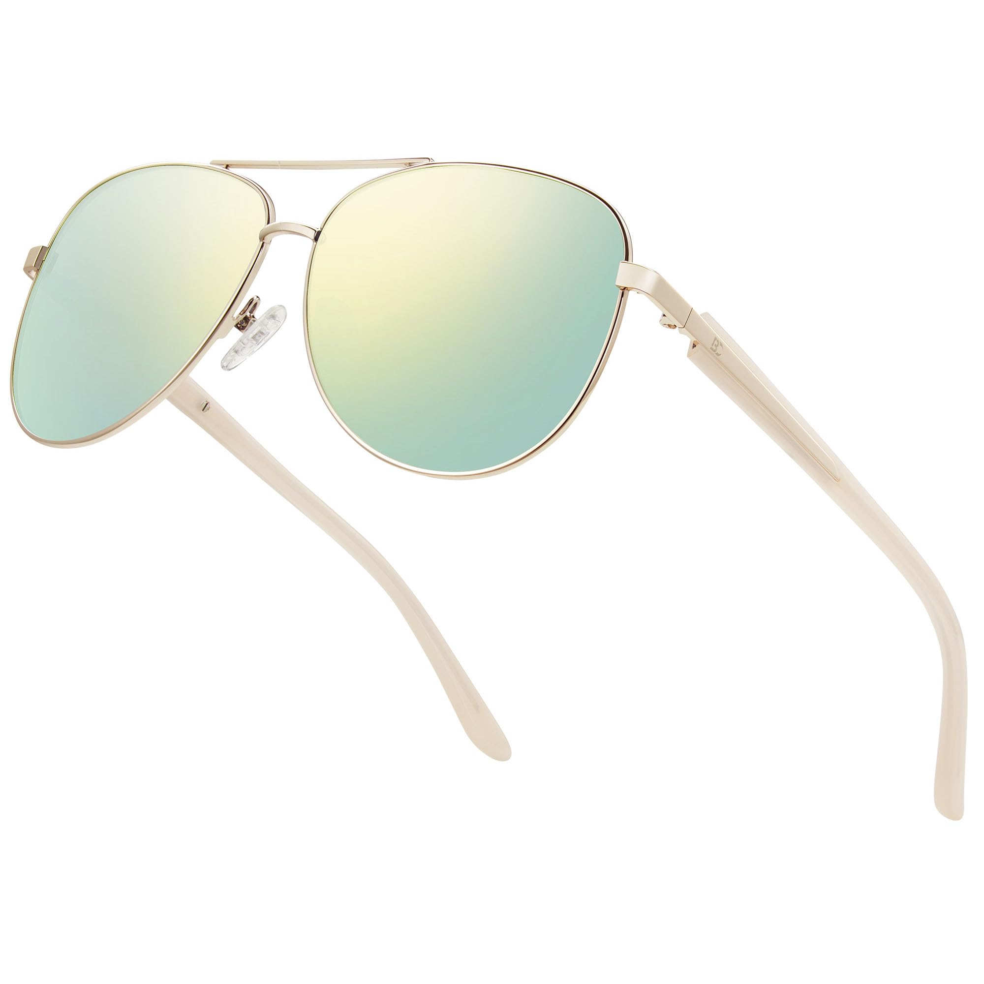 BIRCEN Polarized Aviator Sunglasses for Women : UV Protection Acetate Square Sunglass With Retro Classic Style