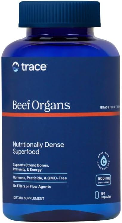 Trace Minerals | Ancestral Beef Liver Capsules (3000mg Bovine Liver) | Pasture Raised, Grass Fed & Finished | Paleo & Keto Friendly | 30 Servings | 180 Count