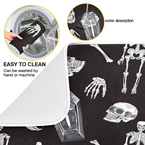 Vvfelixl G69105402P523C558S1113 Dish Drying Mat Spooky Halloween Dish Mat Microfiber Drying Mat thumb #1