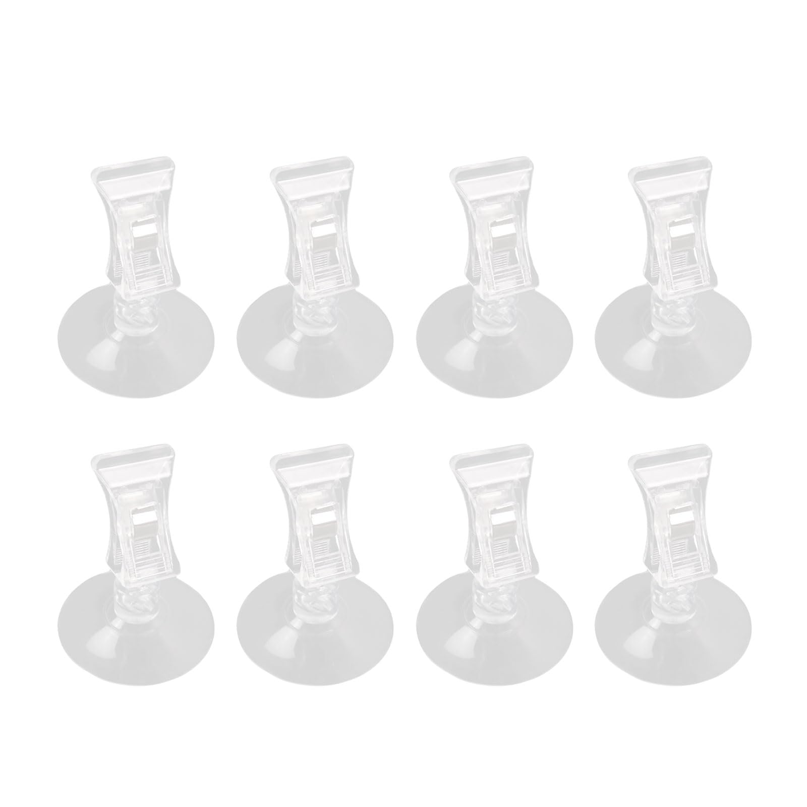 Kalttoy Multipurpose Pack of 8 Suction Cup Hooks with Clips for Home Bathroom Window Display Clear Designs Clip Holders Multipurpose Hook Clips