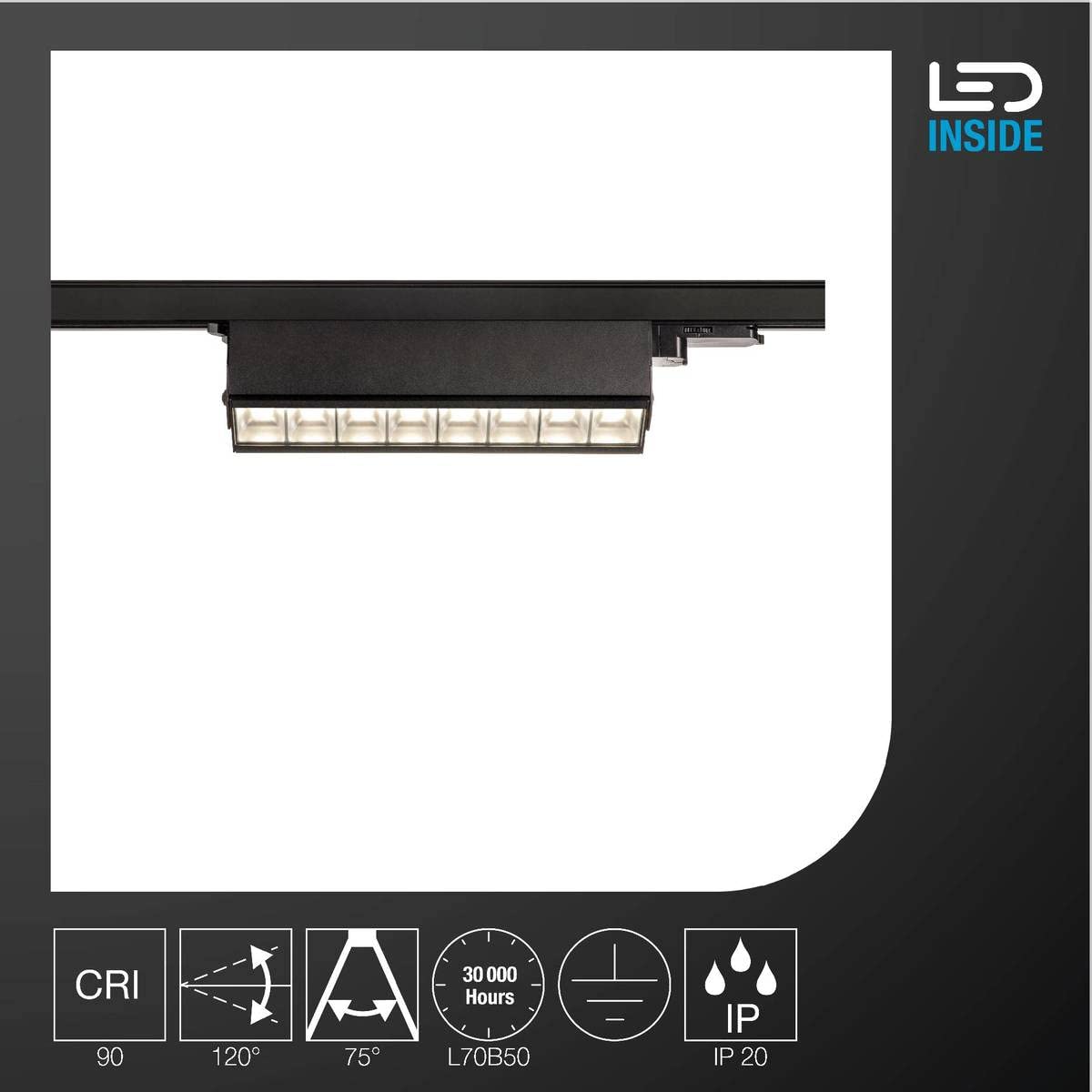 SLV 3 Phasen System Leuchte SIGHT MOVE LED 3-Phasen-Strahler 4000K 26.0W 3100lm schwarz