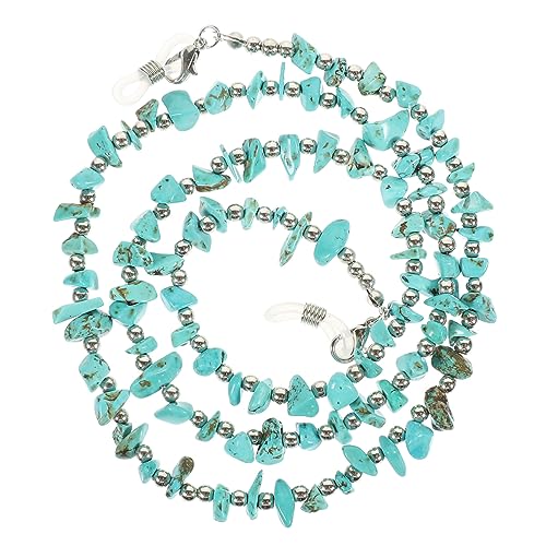 Yardenfun Turquoise Glasses Chain Reading Eyeglasses Holder Mouth Cover Lanyard Eyeglass Chains Holder Eyeglass Accessories Eyewear Retainer Chain Replacement Eyeglasses Straps Alloy