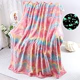 Glow in The Dark Blankets for Girls, Soft Fleece Blanket for Kids, Baby, Toddler, Girls Toys for 1 2