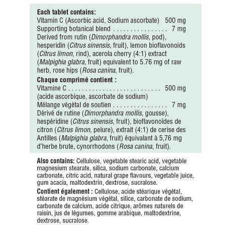 Vitamin C Chew 500Mg Grape Bonus-100+20 Tabs Brand: Jamieson Laboratories #TOP1