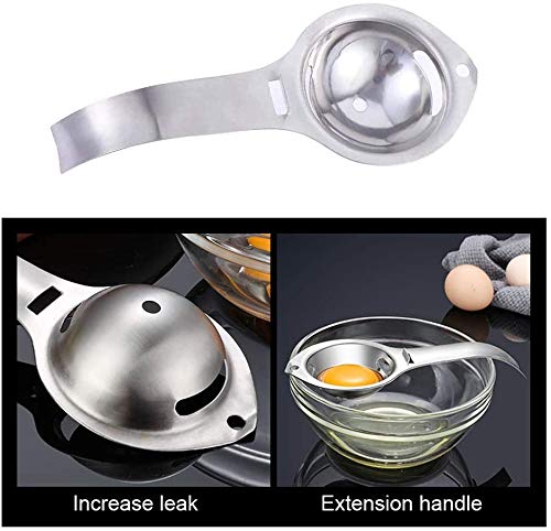 Egg Separator Egg White Separator 6.69 * 2.75 * 1.18 inches Stainless Steel Kitchen Cooking Gadget, White,yellow - Image 4