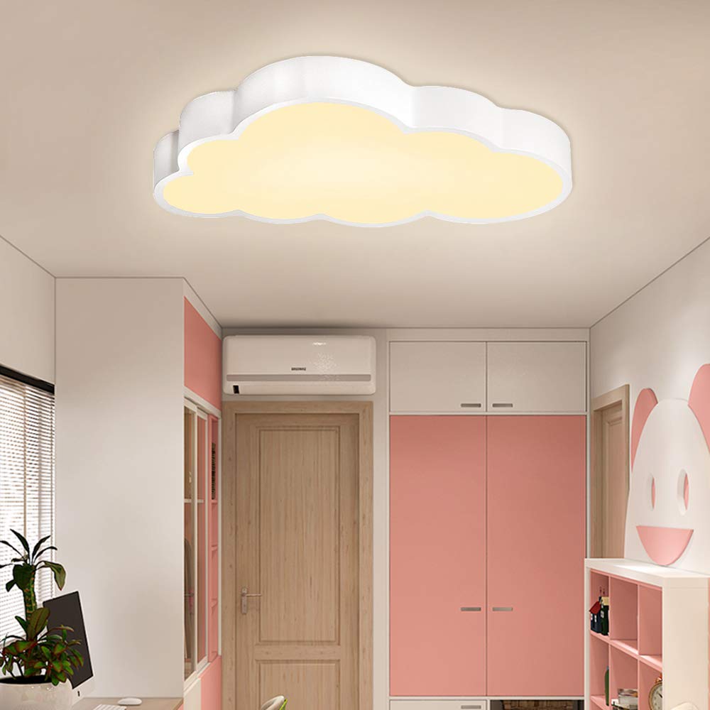 UISERBT 48W LED luz de Techo Nubes luz de Techo Regulable con Lámpara de Control Remoto Nursery Cloud Nursery Lámpara Moderna Para Dormitorio Infantil