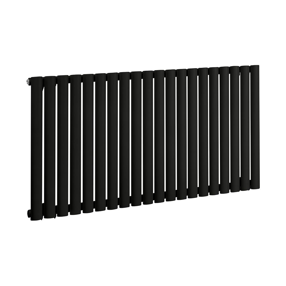 Milano Black Aruba 1200W Horizontal Single Oval Panel Wifi Electric Radiator - 635Mm X 1180Mm