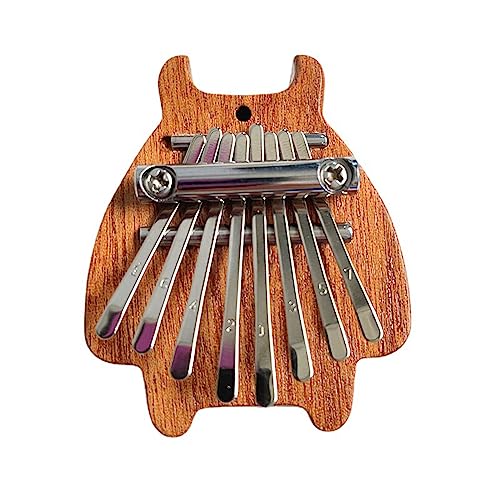 Mini Thumb Piano 8Keys Wooden,Exquisite Finger Piano,Musical Instrument,Gift for Adult Beginners, Musical good accessory Pendant 2.8 * 2in (heteromorpha)