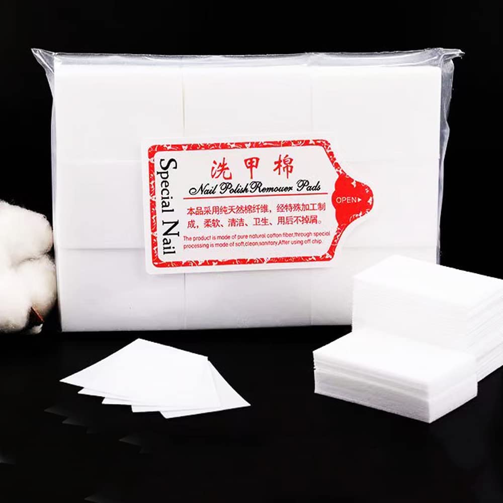 NAILWIND Nail Cotton Pads 1000 Pcs - Lint Free Gel Nails Polish Removers Cotton Pad Eyelash Extension Glue Cleaning Wipes, Nails Wipes Nails Art Gel Polish Remover Cotton Pads