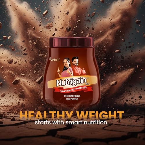 Image of Ayurvedic Weight Gainer Supplement Powder for Men and Women (Chocolate Flavour), 1 count, 500 grams
