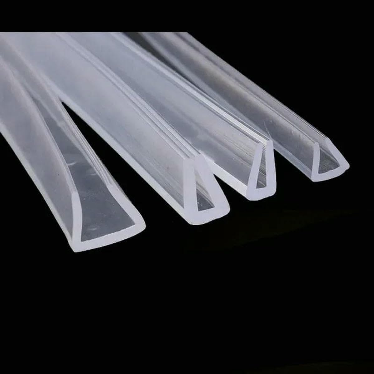 Tira de sellado de goma de silicona en forma de U para puertas de ducha, embellecedor de borde, burlete de acristalamiento, protector de borde - 22x18mm - 5M