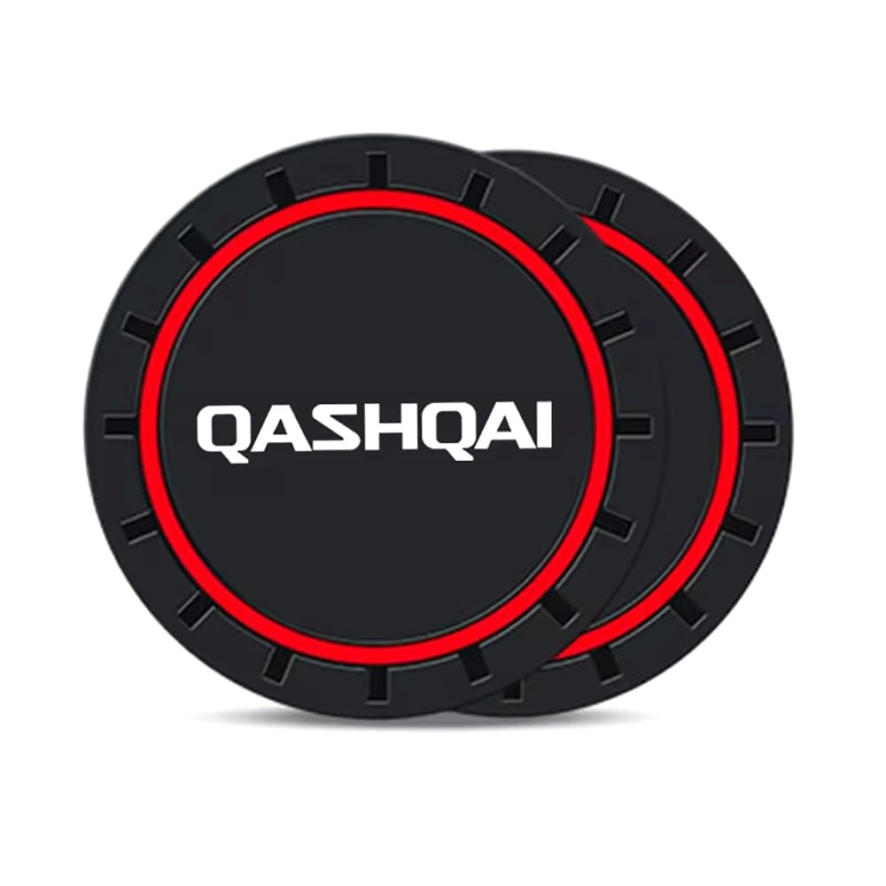 Loujyou 2 Pcs Silicone Car Coasters Cup Holder Insert Coaster for Nissan Qashqai Car Interior Accessories,A